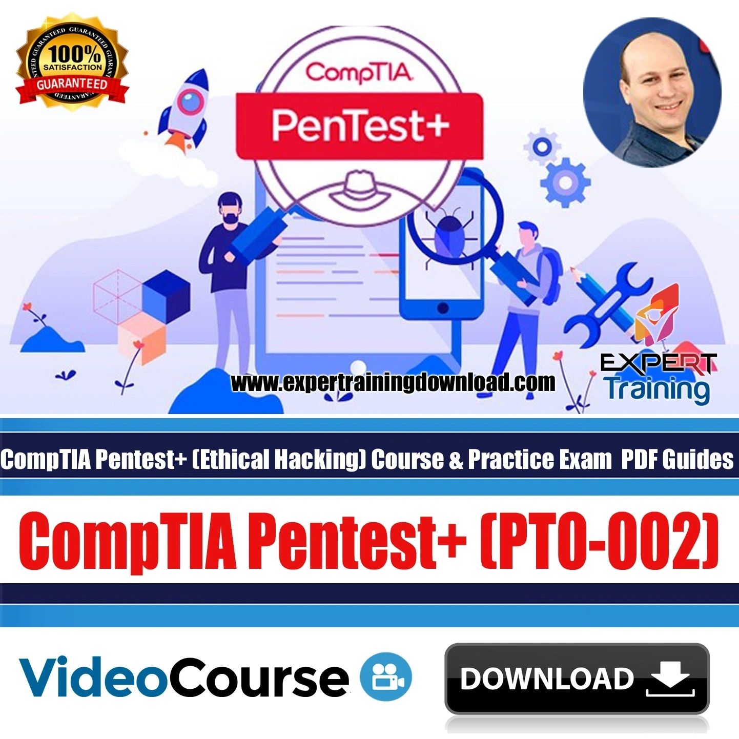 CompTIA Pentest+ PT0-002 ( Ethical Hacking & Pentest+ ) Lab 28+ Hours Course & PDF Guides