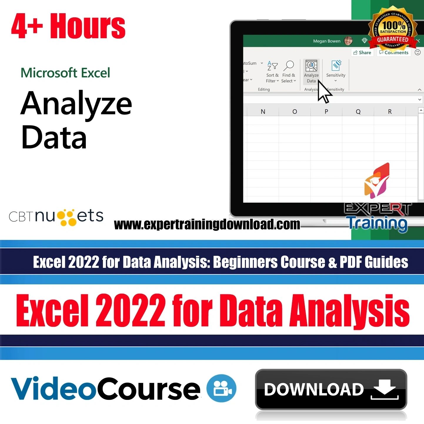 Excel 2022 for Data Analysis Beginners Course & PDF Guides