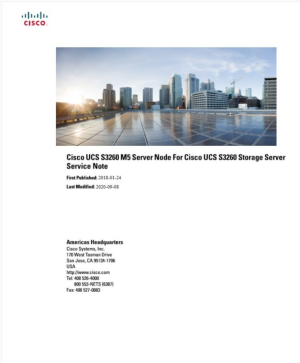 Cisco UCS S3260 Storage Server Service Note