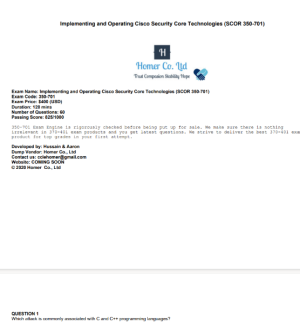 Implementing and Operating Cisco Security Core Technologies (SCOR 350-701)