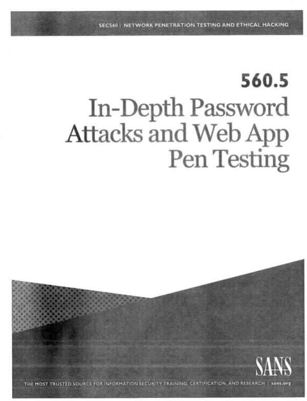 Depth Password Attacks and Web App Pen Testing