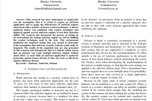 Testing Antivirus Engines to Determine Their Effectiveness as a Security Layer