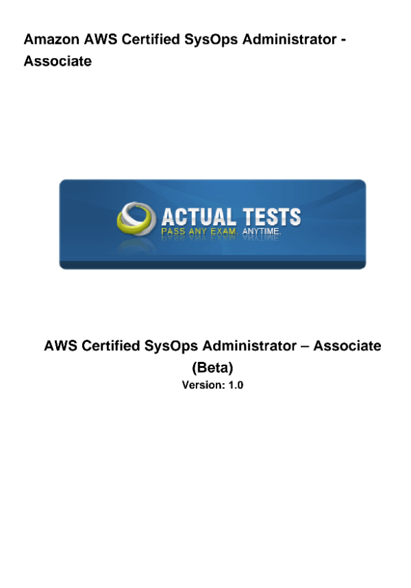 AWSCertifiedSysOpsAdministrator-Associate
