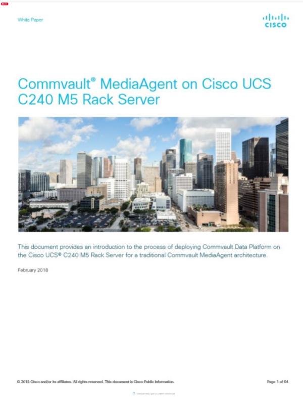 Commvault Media Agent UCS C240 M5 Rackserver