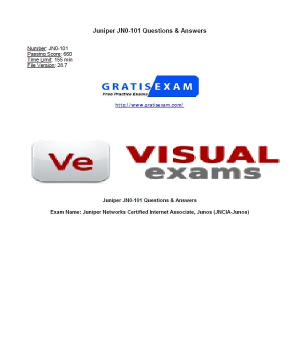 Exam Name Juniper Networks Certified Internet Associate, Junos JNCIA-Junos
