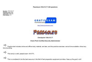 Checkpoint Pass4sure 156-215.77 Exam Prep Guide