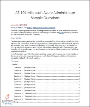 AZ-104 Sample Questions Compression Guide