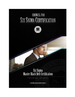 Six Sigma Master Black Belt Certification Training Manual