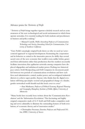 Territories of Profit Communications, Capitalist Development & the Innovative Enterprises