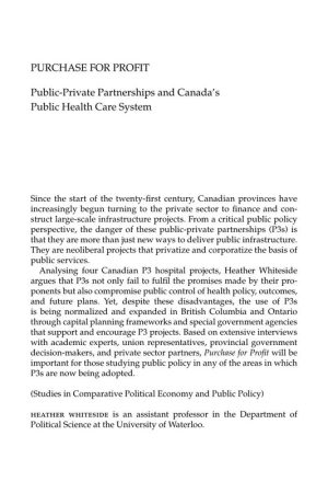 Purchase for Profit Public-Private Partnerships & Canada's Public Health Care System