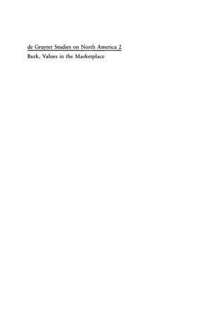 Values in the Marketplace The American Stock Market Under Federal Securities Law-De Gruyter (1988)